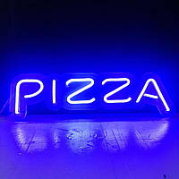 Яркая неоновая LED вывеска " Pizza", пицца, 600х170 мм, неоновый декор для кафе, бара, пиццерии