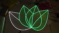 Яркая неоновая LED вывеска "Листья", 780х580 мм, неоновый декор для дома и бизнеса.