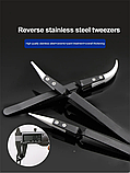 Сумкнутний пінцет жароміцний з керамічними наконечниками (косою), фото 8