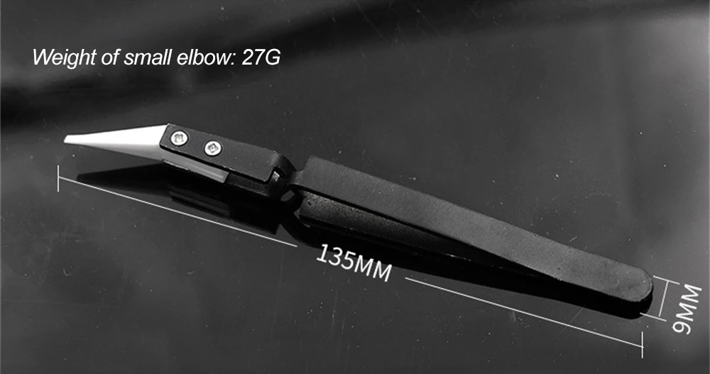 Сумкнутний пінцет жароміцний з керамічними наконечниками (косою), фото 1