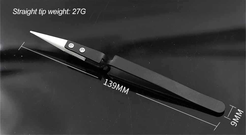 Сумкнутний Пінцет жароміцний із керамічними наконечниками (прямий), фото 1