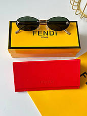 Жіночі сонцезахисні окуляри Fendi First Crystal з логотипом Фенді мікробуквой F з кристалами, фото 4