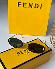 Жіночі сонцезахисні окуляри Fendi First Crystal з логотипом Фенді мікробуквой F з кристалами, фото 3