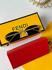 Жіночі сонцезахисні окуляри Fendi First Crystal з логотипом Фенді мікробуквой F з кристалами, фото 5