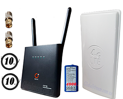 Комплект 4G WiFi роутер OLAX AX9 PRO LTE з акумулятором 4000 мА·год + Антена планшетна MIMO 2×24dbi (48дб)
