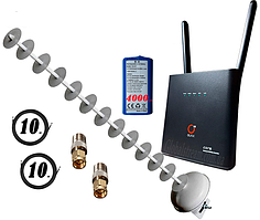 Комплект для 4G WiFi роутер OLAX AX9 PRO LTE з акумулятором 4000 мА·год + MiMo Стріла 1700-2170 МГц Пушка