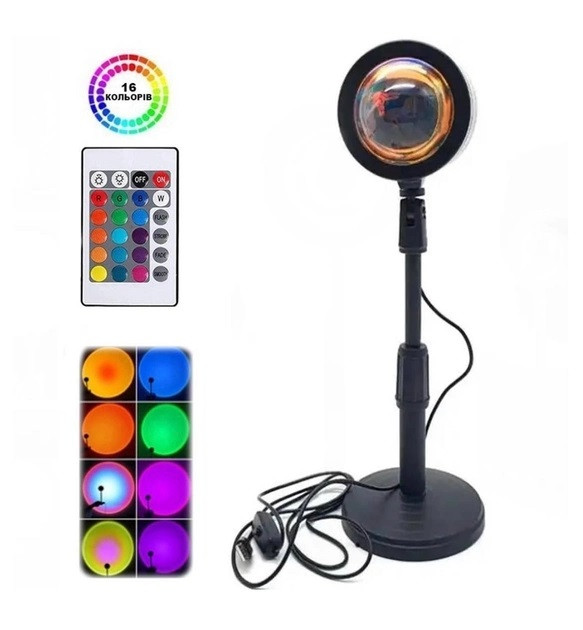 Лампа LED для селфі-ефект сонця RGB + пульт (F-20) 23 см ORG