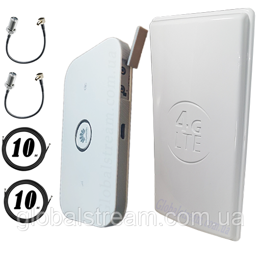 Повний комплект для 4G/LTE/3G з Huawei E5573-320+ і Антена планшетна MIMO 2×24dbi (48 дб) 698-2690 МГц