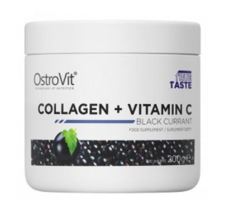 Колаген OstroVit Collagen + Vitamin C 200 грам Смак :black currant