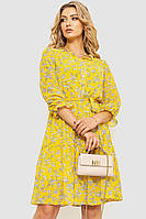 Платье шифоновое на подкладке, цвет желтый, 230R023-13