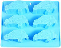 Форма для выпечки для кексов Fissman Машинки BW-6544-6 22х20 см голубая h