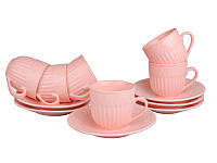 Чайный сервиз Lefard Ажур 722-123 12 предметов розовый h