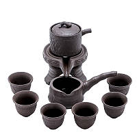 Керамический чайный набор в китайском стиле, коричневый набор для чайно церемонии на 6 персон