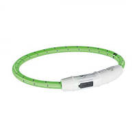 Ошейник Trixie Flash для собак, с подсветкой и USB, M-L: 45 см/7 мм, зеленый