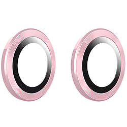 Скло камери iPhone 15 з рамкою pink (комплект 2 шт.)