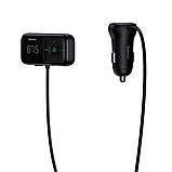АЗП із FM-модулятором Baseus T Shaped S-16 Car Bluetooth MP3 Player Black, фото 3