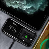 АЗП із FM-модулятором Baseus T Shaped S-16 Car Bluetooth MP3 Player Black, фото 5