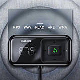 АЗП із FM-модулятором Baseus T Shaped S-16 Car Bluetooth MP3 Player Black, фото 9