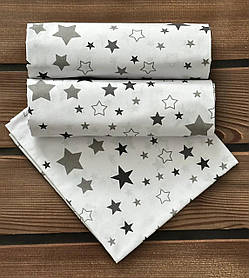 Пелюшка дитяча з бязі велика 110*100 см бавовна в пологовий будинок, в коляску, в ліжечко BST Сірий з білим