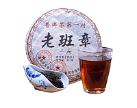 Чай китайский черный прессованный Пуэр Шу Лао Бан Чжан блин 50 г, Пуэр Юньнань 2008 год