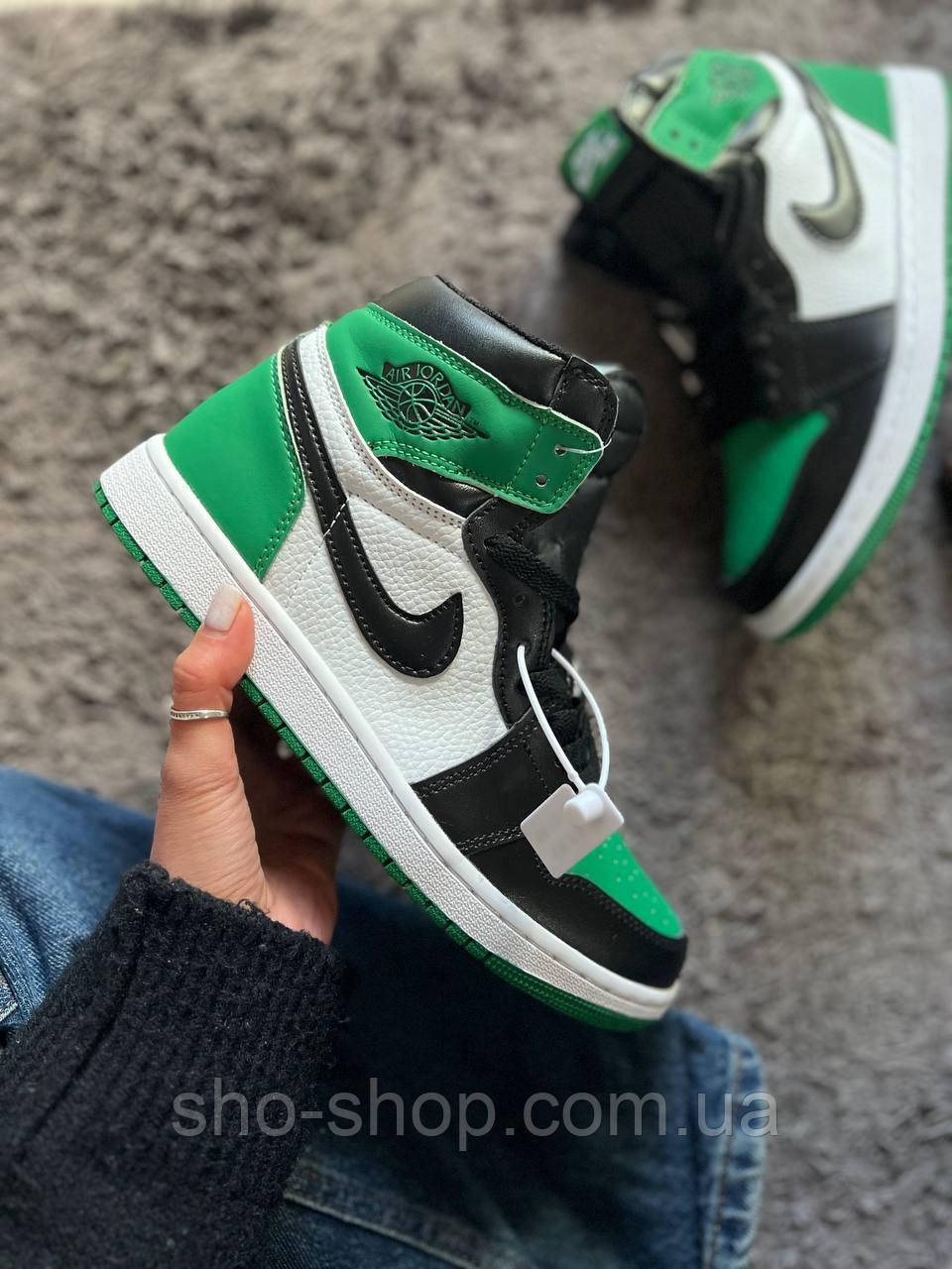 Кросівки чоловічі Nike Air Jordan 1 black green