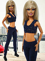 Одяг для ляльок Барбі Barbie - в'язаний костюм (топ і штани)