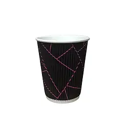 Стакан гофрований 250 мл (25 шт/уп.) Смуга кр 77