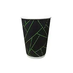 Стакан гофрований 340 мл (25 шт/уп.) Смуга кр 80
