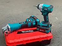 Набор аккумуляторного инструмента Makita 2в1 (36V/6A) Гайковерт/шуруповерт/ударная дрель + болгарка кшм