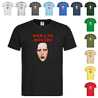 Черная мужская/унисекс футболка Прикольная Marilyn Manson (14-2-12-2)