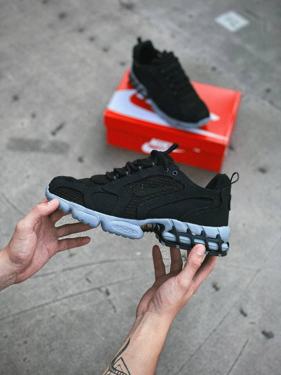 Кросівки чоловічі Nike Stussy Air Zoom Spiridon Cage 2 Black Найк Спірідон чорні текстиль демісезон
