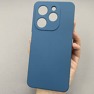 Чохол для Tecno POP 8 чохол матовий з мікрофіброю захистом камери чохол на техно поп 8 темно-синій cmr