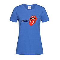 Синяя женская футболка С рисунком Rolling Stones (14-2-15-2-синій)