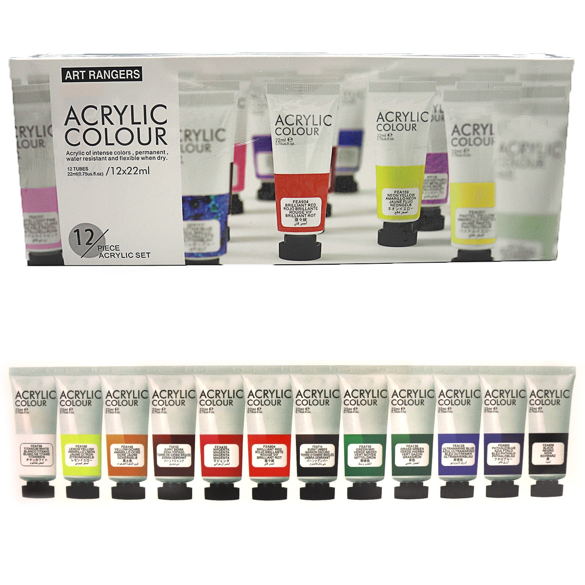 Фарби акрилові 12кол. 22мл. Art rangers 32KRFEA1222T