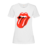 Біла жіноча футболка Rolling Stones logo (14-2-15-3-білий)