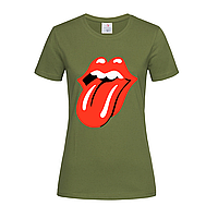 Армейская женская футболка Rolling Stones logo (14-2-15-3-армійський)