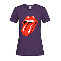 Фіолетова жіноча футболка Rolling Stones logo (14-2-15-3-фіолетовий)