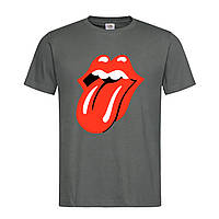 Графітова чоловіча/унісекс футболка Rolling Stones logo (14-2-15-3-графітовий)