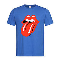 Синяя мужская/унисекс футболка Rolling Stones logo (14-2-15-3-синій)