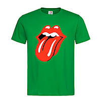 Зелена чоловіча/унісекс футболка Rolling Stones logo (14-2-15-3-зелений)
