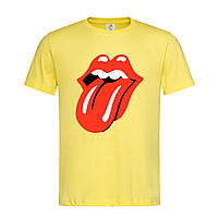 Желтая мужская/унисекс футболка Rolling Stones logo (14-2-15-3-жовтий)