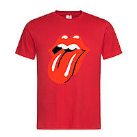 Красная мужская/унисекс футболка Rolling Stones logo (14-2-15-3-червоний)
