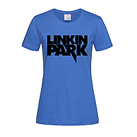 Синяя женская футболка Linkin Park лого (14-2-16-2-синій)