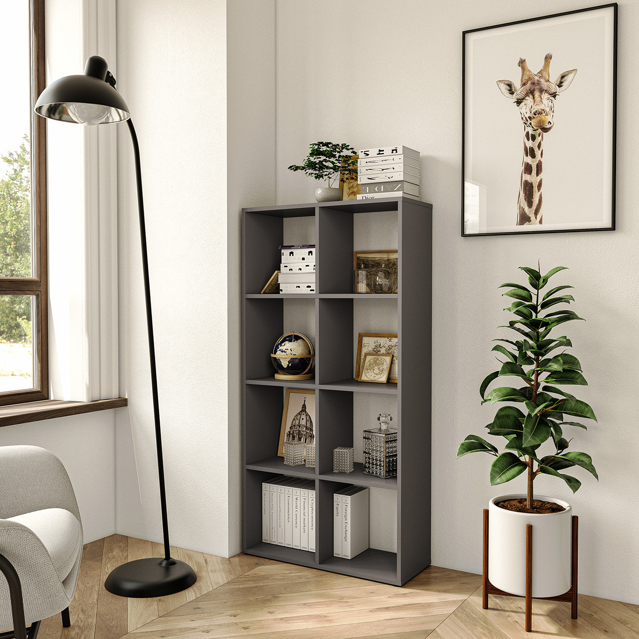 Полиця для книг, стелаж для будинку на 8 комірок Т-10, фото 1