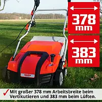 Аератор HECHT1848 електричний  2в1, 1800 Вт, для газонів до 1200м², аерації -13 до 9мм, робоча ширина 40см, травозбірник 55л, фото 7