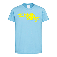 Голубая детская футболка Прикольная Линкин Парк (14-2-16-4-блакитний)