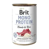 Влажный монопротеиновый корм для собак Brit Mono Protein Dog ягнёнок и рис 400 гр*6 шт