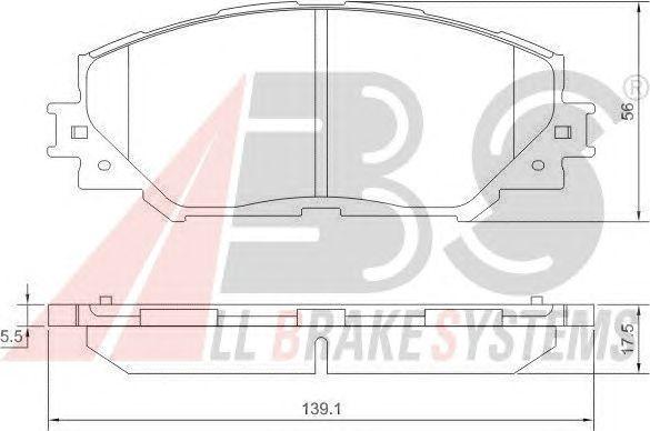 Гальмівні колодки пер. Toyota RAV4 06- (139,1x56x17,5)