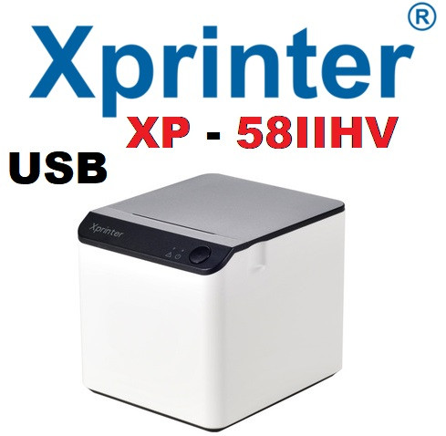 Принтер чеків Xprinter XP-58IIHV USB 58мм, без обрізу, білий