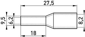 Ізольований наконечник втулковий e.terminal.stand.e16-18.yellow 16,0 кв.мм, жовтий, 100шт, фото 4